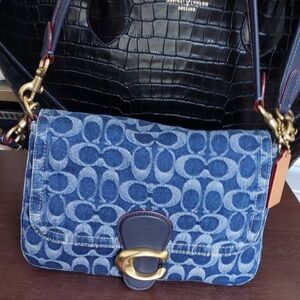 Coach Soft Tabby Shoulder Bag Signature Denim